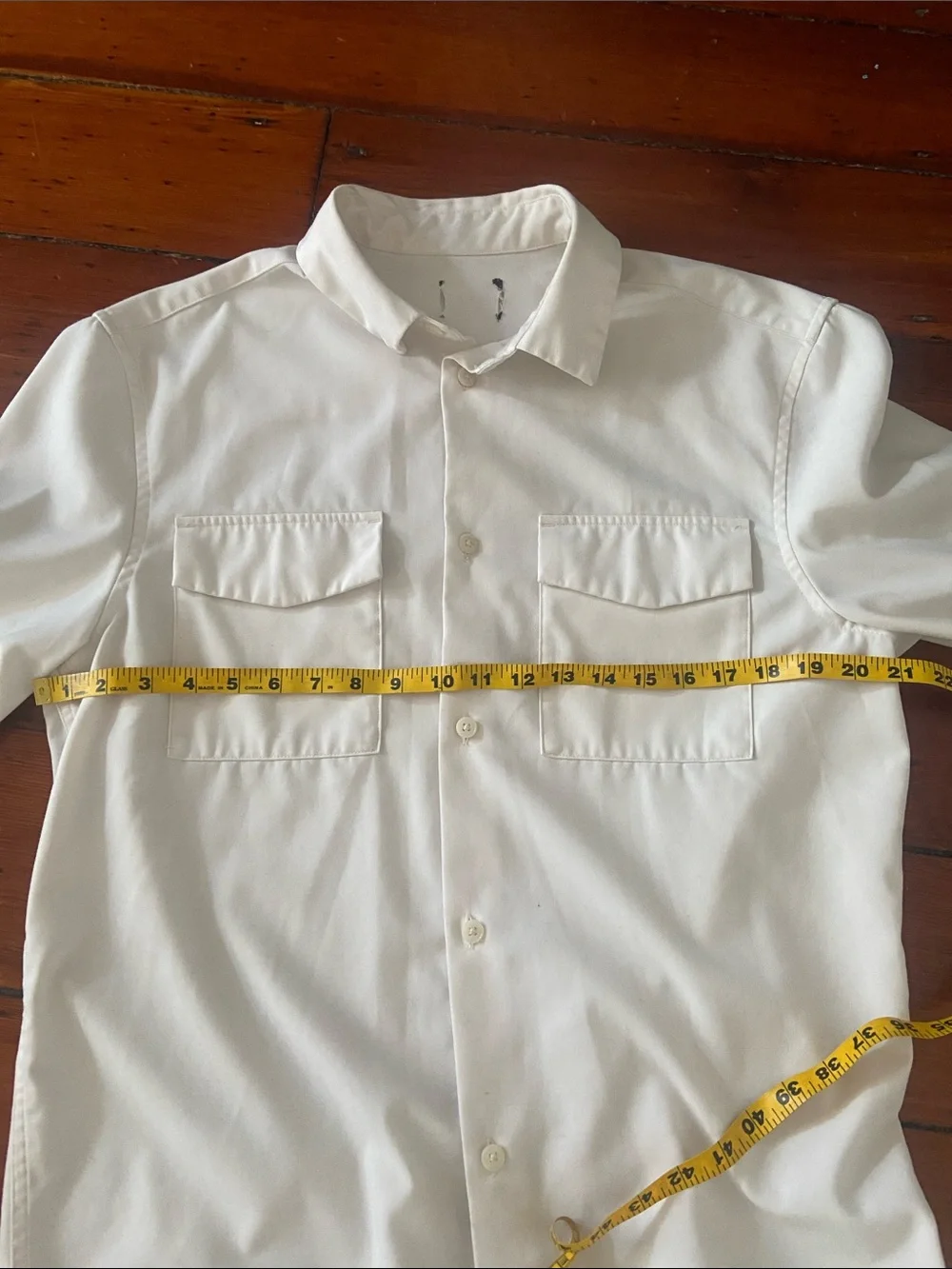 Men's Casual Button-Up Jacket Shirt - White Cream Men’s Med-Large Unbranded